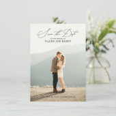 Calligraphy Wedding Save the Date Card (Standing Front)