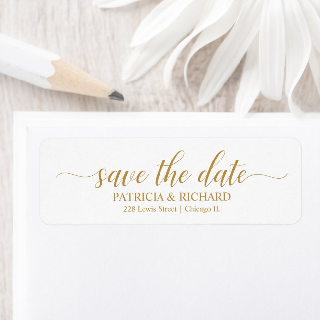 Calligraphy Wedding Save The Date Return Address Label (Insitu)