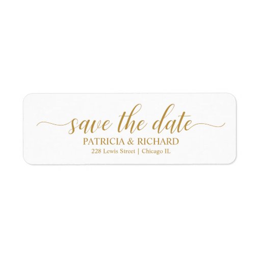 Calligraphy Wedding Save The Date Return Address Label Zazzle