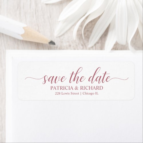 Calligraphy Wedding Save The Date Return Address Label