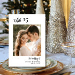 Calligraphy Wedding Table Numbers Double Sided<br><div class="desc">Elegant Calligraphy Script Wedding Table Numbers Double Sided with custom personalized photo. Help your guests easily find their way with these simple elegant double sided table number cards. Easily to add the photos,  numbers,  names and date! Features a pretty calligraphy "the wedding of" script and custom photo template.</div>