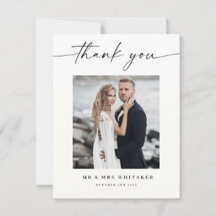 Calligraphy Wedding Thank You Card Photo