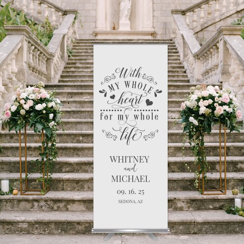 Calligraphy Wedding Welcome Retractable Banner