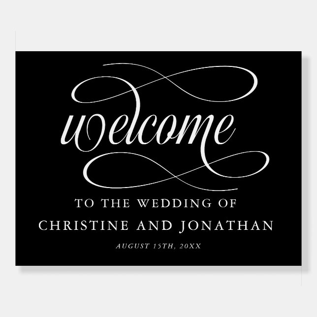  Calligraphy Wedding Welcome Sign (Front)