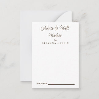 Calligraphy Wedding Well Wishes & Advice Card