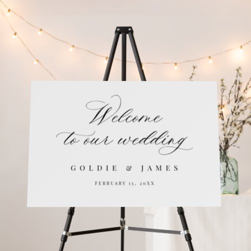 Calligraphy Welcome Sign Wedding Foam Board Poster