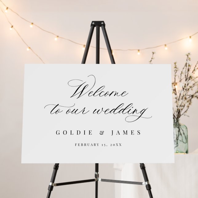 Calligraphy Welcome Sign Wedding Foam Board Poster (In Situ (Stand))