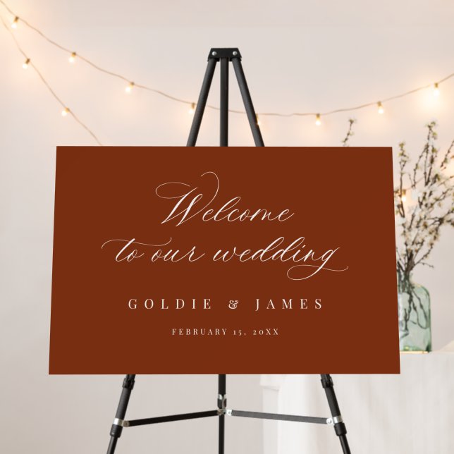 Calligraphy Welcome Sign Wedding Foam Board Poster (In Situ (Stand))
