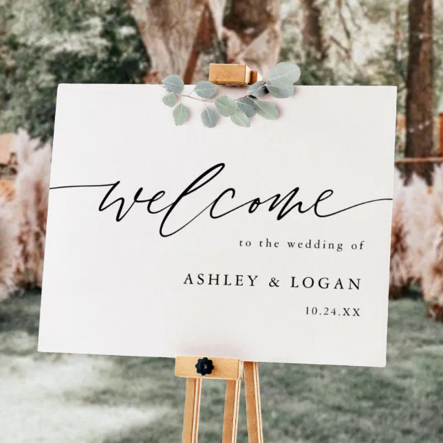 Calligraphy Welcome To The Wedding Sign | Zazzle