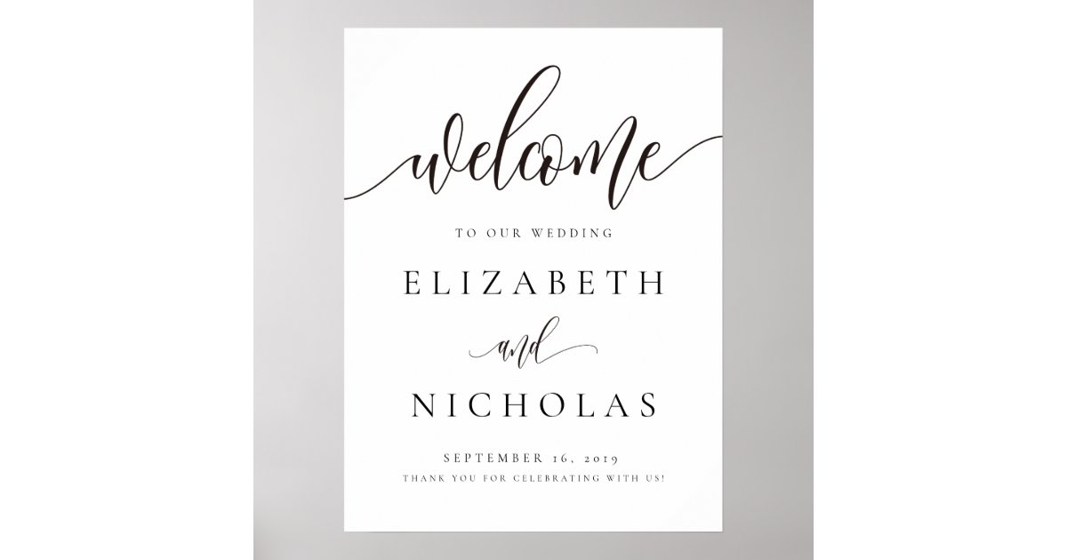 Calligraphy Welcome Wedding Sign | Zazzle.com