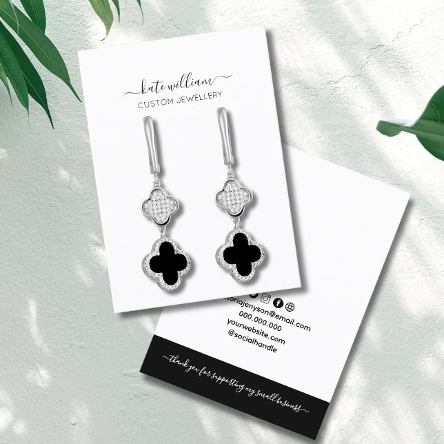 Calligraphy White Custom Earring Display Card (Creator Uploaded)