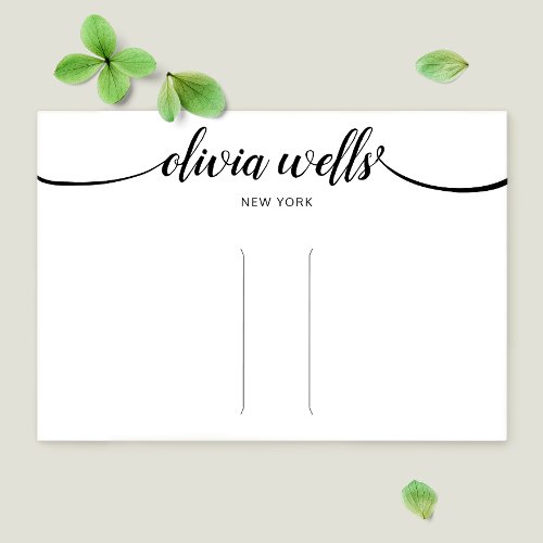 Calligraphy White Hair Clip Barrette Display Card