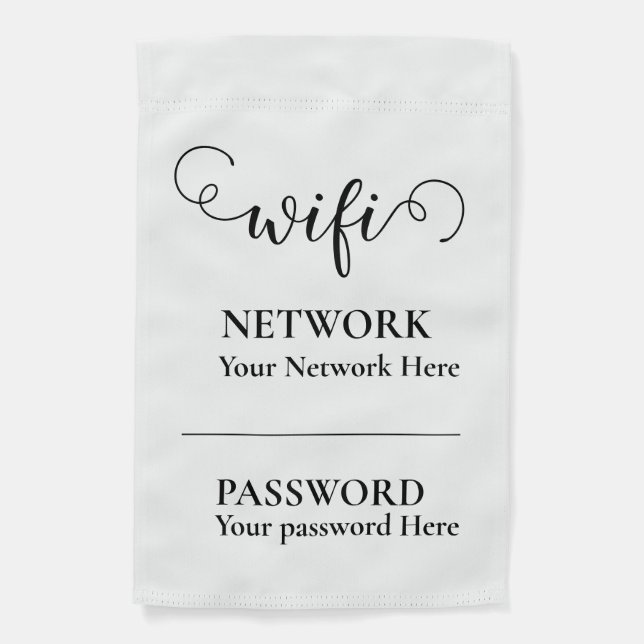 calligraphy wifi password  garden flag (Front)