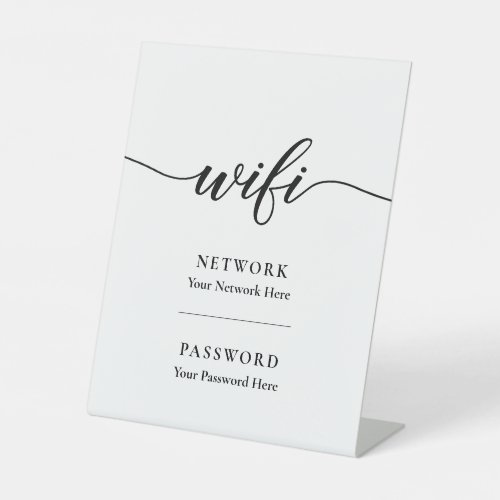 Calligraphy Wifi Password Network Pedestal Sign