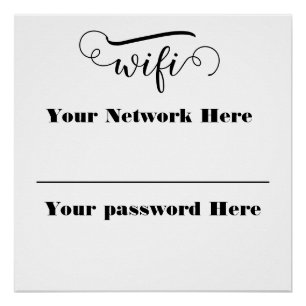 calligraphy wifi password pedestal sign
