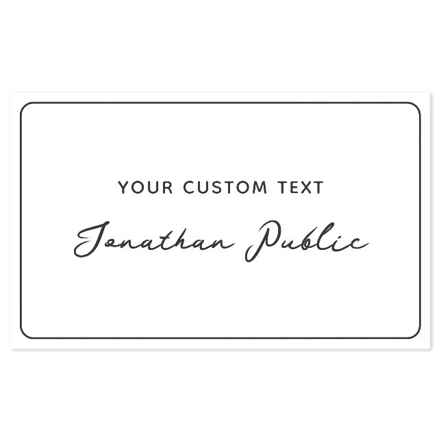 Calligraphy Your Custom Text Name Template Simple Self-inking Stamp (Design)