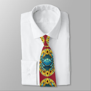 Callinectes sapidus Crustacean And Black Eyed Susa Neck Tie