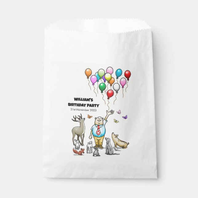 Calling All Animals Birthday Favor Bag (Front)