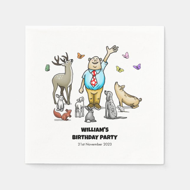 Calling All Animals Napkins (Front)