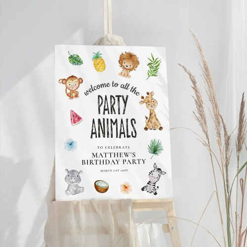 Calling All Animals Safari Jungle Birthday Sign