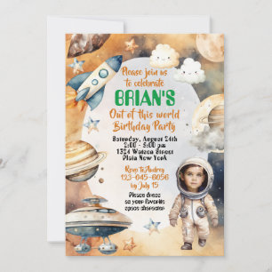 Calling All Astronauts Space Theme Birthday Invitation
