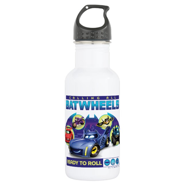 Calling all Batwheels™ - Ready to Roll Stainless Steel Water Bottle (Front)