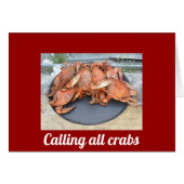 **CALLING ALL CRABS** FUNNY BIRTHDAY CARD (Front Horizontal)