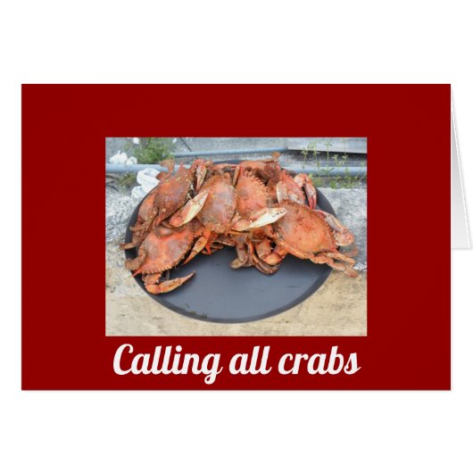 **CALLING ALL CRABS** FUNNY BIRTHDAY CARD (Front Horizontal)