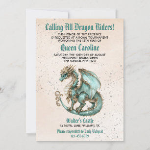 Calling All Dragon Riders Birthday Invitation