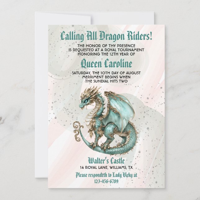 Calling All Dragon Riders Birthday Invitation (Front)