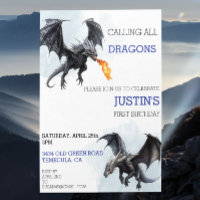 Calling All Dragons Birthday Watercolor