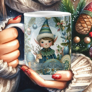 Calling All Elves Snowflake Christmas Party Funky  Coffee Mug