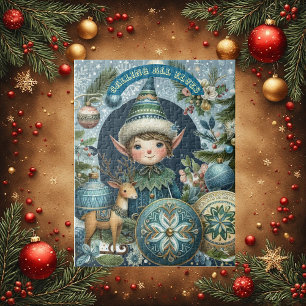 Calling All Elves Snowflakes Hail Christmas Party  Jigsaw Puzzle