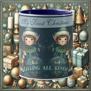 Calling All Elves Snowflakes My First Christmas  Mug