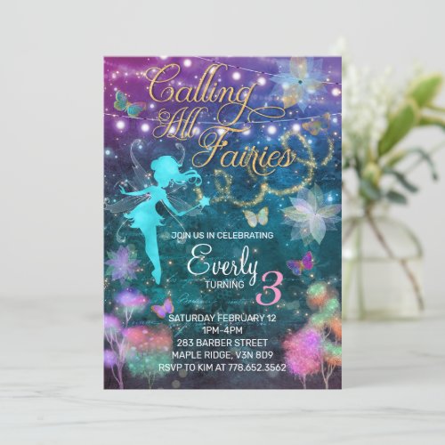 Calling all Fairies Birthday Invitation