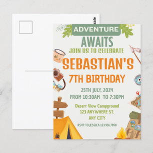 Calling All Happy Campers Camping Postcard