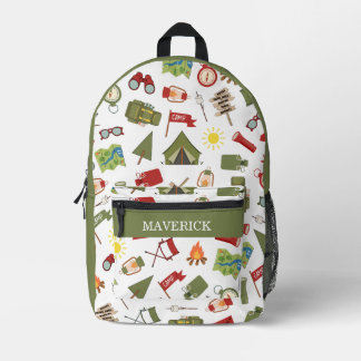 Calling All Happy Campers Kids Printed Backpack