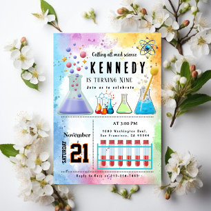 CALLING ALL MAD SCIENCE Party Birthday Invitation
