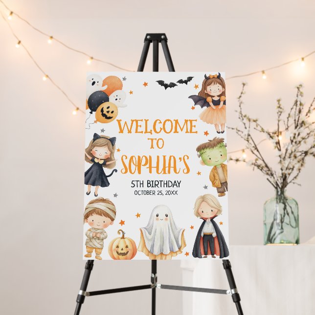 Calling All Monster HalloweenBirthday Welcome Sign (In Situ (Stand))
