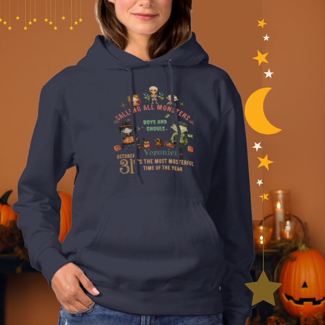 Calling All Monsters Halloween T-Shirt Hoodie (Calling All Monsters Halloween T-Shirt Hoodie)