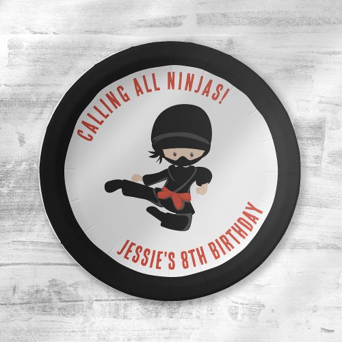 Calling all Ninjas Kids Birthday Party Paper Plates