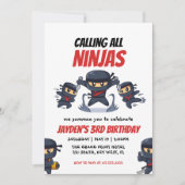 Calling All Ninjas-Kid's Ninja Birthday Invitation (Front)