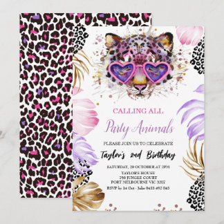 Calling All Party Animal Birthday Invitation