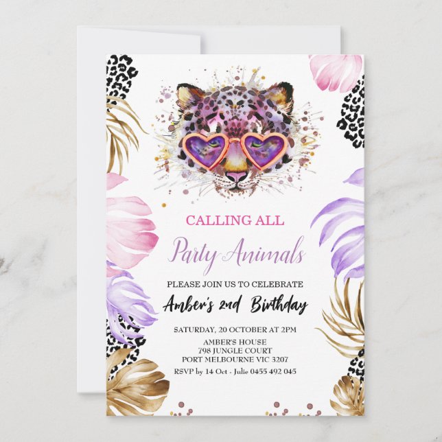 Calling All Party Animal Birthday Invitation (Front)