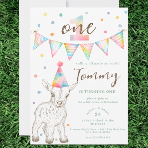 Calling All Party Animals 1st Birthday Party Invitation