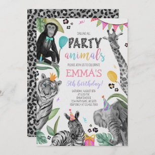 Calling All Party Animals Birthday Invitation