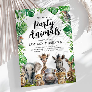 Calling All Party Animals Birthday Invitation