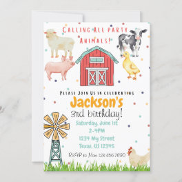 Calling All Party Animals Birthday Invitation