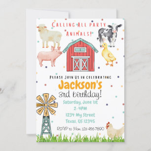 Calling All Party Animals Birthday Invitation