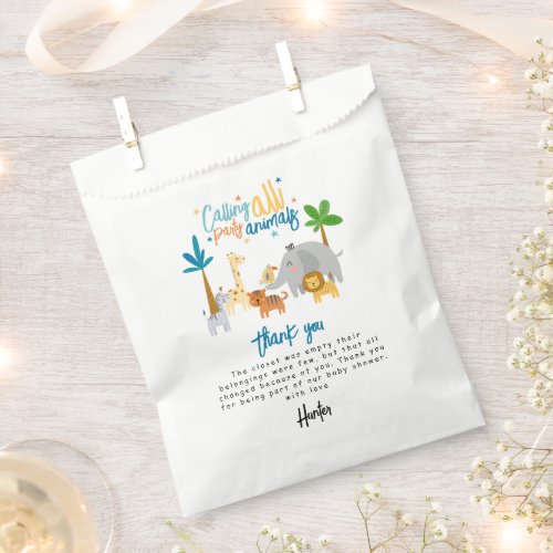 Calling All Party Animals Birthday Party Favor Bag